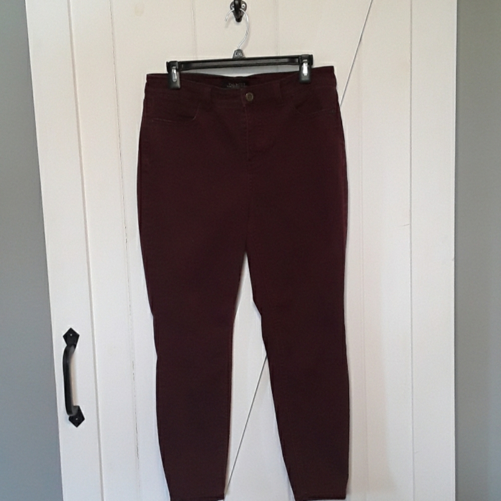 Burgundy Talbots Flawless Five Pocket Jeggings